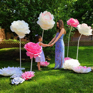 Giant Artificial Peonies. 6ft tall, flowers 20 inches indiameter