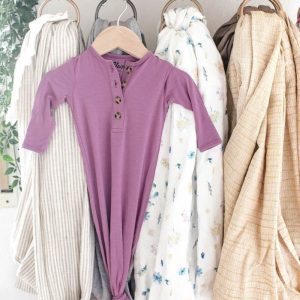 Knotted Bamboo Gown & Headband Set